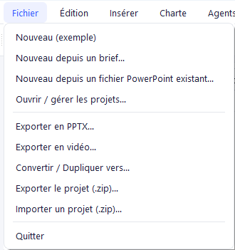 File menu